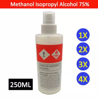 $12.98 • Buy Pure Isopropyl Alcohol 75% Spray 250ml Bottle House Office Cleaning 1x 2x 3x 4x 