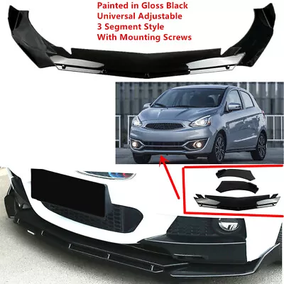 Add-on Universal Fit For Mitsubishi Mirage 2017-2020 Front Lip Spoiler Splitter • $55.99