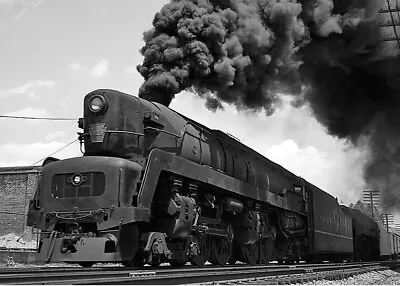 Steam Locomotive Train On Tracks With Black Smoke Picture Photo Print 4x6 • $8.50