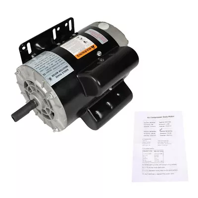 LABLT 3HP 3450RPM Electric Motor Compressor Duty 56Frame 1Phase 115-230v CCW • $136.40