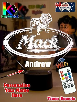 Mack Truck Bulldog Logo 3d Led Table Night Light Lamp 7 Colour Remote Control • $49.99