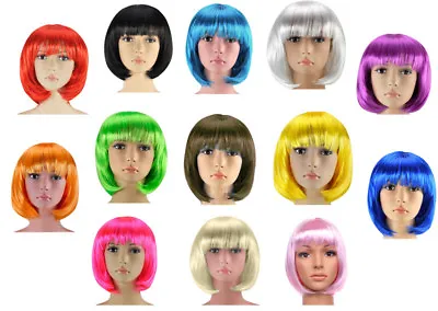 Ladies Womens Fashion Short Bob Style Full Wig Fancy Dress Party Cosplay Mens • £4.99