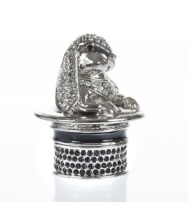 Rabbit Trinket Box Hand Made By Keren Kopal With Austrian Crystal • $5.50