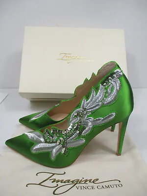 NEW Imagine Vince Camuto Leight Cypress Deluxe Satin Feather Stiletto Heels 9.5M • $23.99