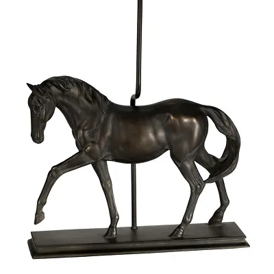 Table Lamp Large Horse Statuette Shade Not Included Bronze Patina LED E27 40w • £224.99