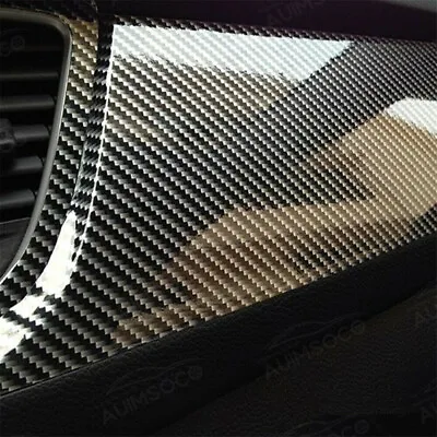 $16.13 • Buy Car SUV Accessories 7D Glossy Carbon Fiber Vinyl Film Car Interior Wrap Stickers