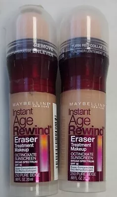 Maybelline Instant Age Rewind Eraser Treatment Makeup #250 Pure Beige 2 Pack New • $19.99