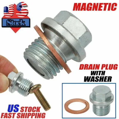 MAGNETIC Oil Pan Drain Plug Bolt With Washer Gasket Seal MDP541S Cars Trucks US • $10.99