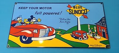 $135.67 • Buy Vintage Sunoco Gasoline Porcelain Gas Auto Station Mickey Mouse Walt Disney Sign