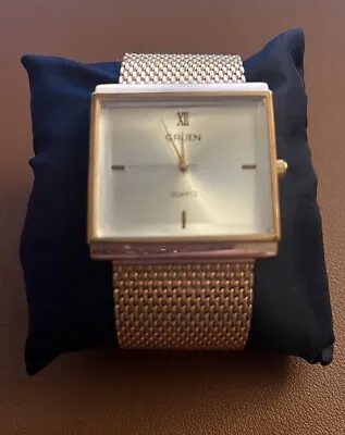 Vintage Gruen Quartz Square Face Watch Great Condition Large • $80