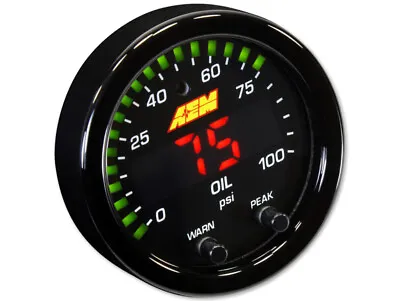 AEM Electronics X-Series 100 PSI 7 BAR Digital Oil Fuel Pressure Gauge LED 52mm • $199.95