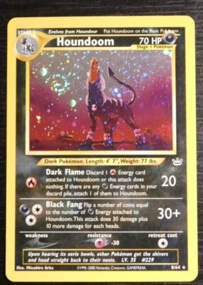 $100 • Buy Houndoom With Swirl & Holographic Pokémon TCG Card #8/64 Neo Revelation