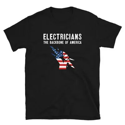 Electrician T-Shirt Backbone Of America Union IBEW Worker USA Flag Dad Men • $16.95
