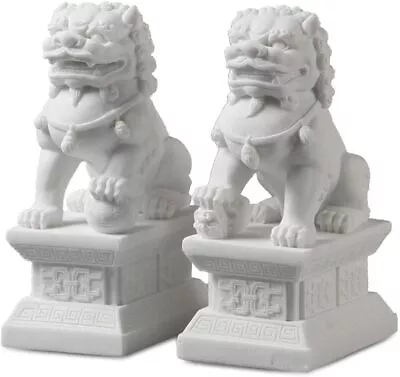 Large Size Foo Dog StatuePair Of Guardian LionsAsian Stone Statues Feng Shui • $72.99