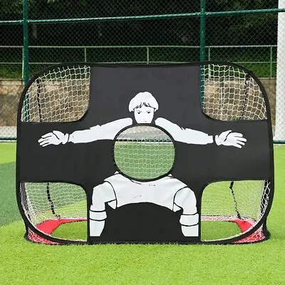 2 In 1 Football Goal Posts For Kids Foldable Football Net Pop Up Goal Target Net • £16.79