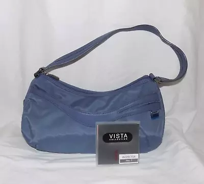 Tumi Vista Blue Nylon W/Leather Trim Single Shoulder Strap Zip-Top Hobo Bag NEW • $79.99