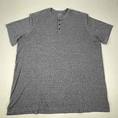 Apt. 9 Premier Flex Henley Short Sleeve Shirt Mens 3XLT  Light Gray - Very Soft • $5.49