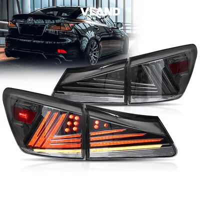 VLAND Smoked LED Tail Lights For 2006-2015 Lexus IS250 IS350 ISF W/Animation • £289.99
