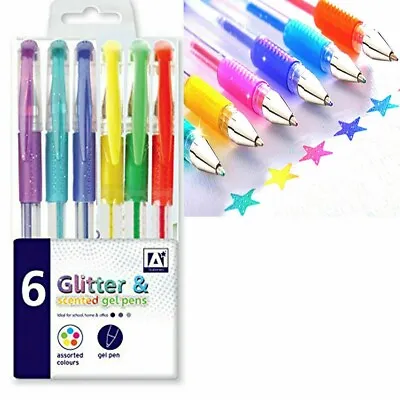 £4.95 • Buy 2 X Scented Glitter Gel Pens All Colours Pack Of 8 - 2 Packs