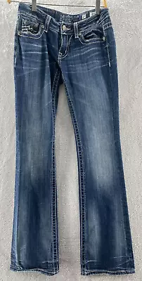 Miss Me Bootcut Low Rise Denim Blue Jeans Medium Wash Women’s (JD1071B2) Sz 27 • $29.21