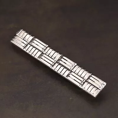 VTG Sterling Silver - 1950's SWANK Modern Fluted Bar Men's Tie Clip - 15g • $2.99