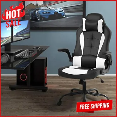 Modern Video Game Executive Chairs PU Leather Rolling Swivel W/ Headrest 250 Lbs • $119.99