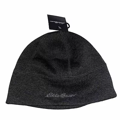 Eddie Bauer Grey/Black Hat Cap Fleece Beanie Onesize Soft Hat • $12