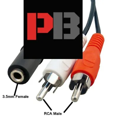 £2.55 • Buy 3.5mm Y Splitter Audio Cable Stereo Female Jack To 2 RCA Male Adapter AUX