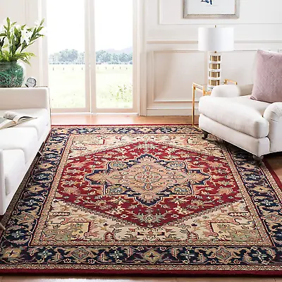 Heritage Collection Area Rug - 8' X 10' Red Handmade Traditional Oriental Wool • $459.41