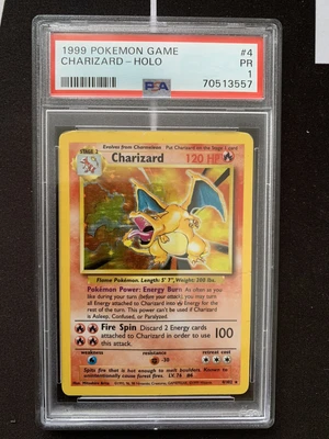 $349.95 • Buy PSA 1 Base Set Charizard Pokemon Card Graded Poor 4/102