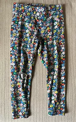 Girls Mini Boden Floral Leggings Size 2-3t Knee Hole • $3