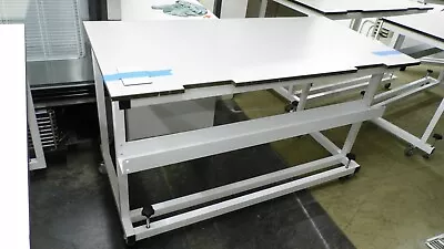 60 Wx30 Dx35 H LAMINATE TOP LAB BENCH/TABLE W/ CASTORS WHEEL STOPS & CUT OUTS • $599.99