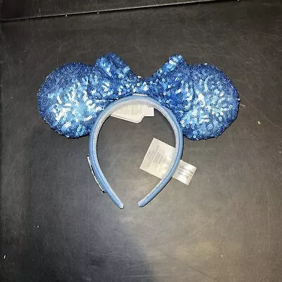 2024 Disney Parks Loungefly Minnie Mouse Ears HYDRANGEA Blue Sequins • $35