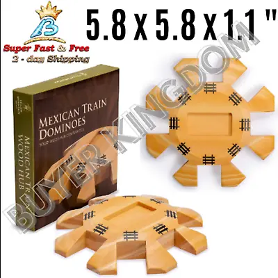 Mexican Train Dominoes Traditional Board Games Solid Wooden Hub Centerpiece New • $34.43