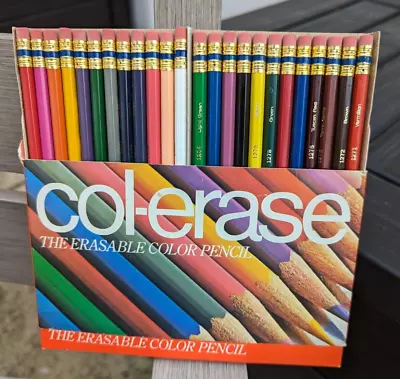 Faber-Castell Col-Erase Pencil W/Eraser 24 Assorted Colors Set 20517 Vintage • $14.50