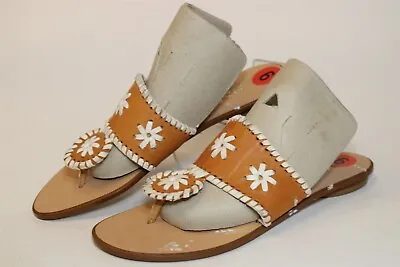 Mila Paoli Womens NEW 6 M Leather Medallion Thong Italy Made Sandal Shoes 7782/L • $23