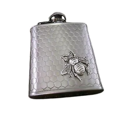 Handmade Small Steampunk Stainless Steel Bee Flask • $40.05