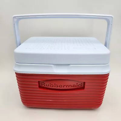 Rubbermaid Mini Lunch Box 6 Can Cooler Red White 2A23 USA • $12.95