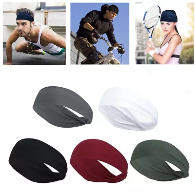 Men Women Sports Headband Anti-Sweat Running Yoga Stretch Head Bands Sweatbands • $2.69