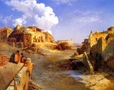 Thomas Moran An Indian Pueblo Laguna New Mexico Canvas Print 16 X 20 #5104 • $39.99