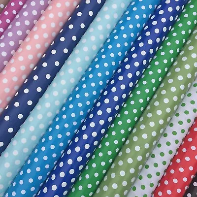 Tablecloth Plastic PVC Printed POLKA DOTS Spotty Oilcloth Waterproof 54  CUT TO • £7