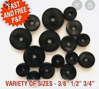 TAP WASHERS ASSORTED RUBBER 13 FLAT  Most Common Sizes TRACKED P&p • £4.99