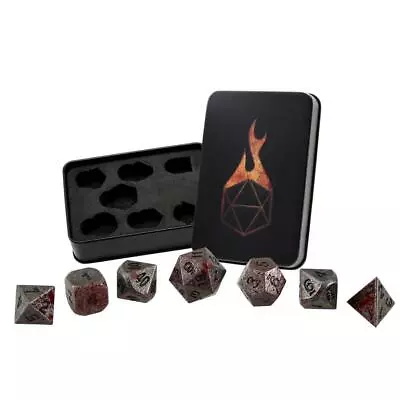 Bloody Iron Metal Dice Set Poly RPG DnD Dungeons Dragons D20 AD&D • $49.95