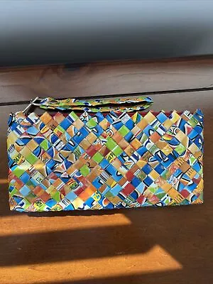 Candy Wrap Retro Weaved Wrapper Clutch Wristlet Purse Wallet Eco Bag W/Strap • $19