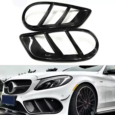 Carbon Fiber Fog Air Vent Cover Trim For Benz W205 C200 C300 C43 2015-2018 MO • $140.99