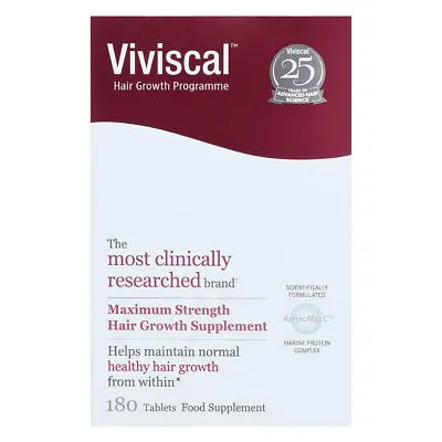 £50.99 • Buy Viviscal Maximum Strength Hair Growth Supplements 3 Month Supply 180 Tablets
