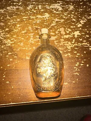 GEORGE WASHINGTON WHEATON BOTTLE Amber Glass Father Of Our Country Decanter Jar • $10