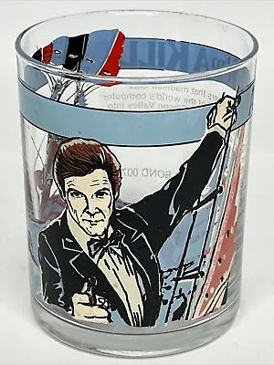 Vintage Roger Moore James Bond A VIEW TO A KILL 007 Collector Series Glass 1985 • $24