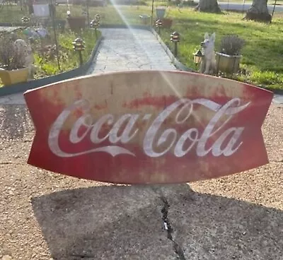 COCA COLA SIGN FISHTAIL COKE ADVERTISING AM65 ORIGINAL Circa 1960s SIGN • $450