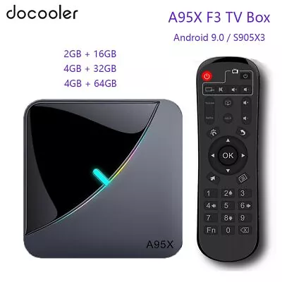 A95X F3 RGB Light TB Box Amlogic S905X3 Android 9.0 TV BOX 4GB RAM 32/64GB ROM • $72